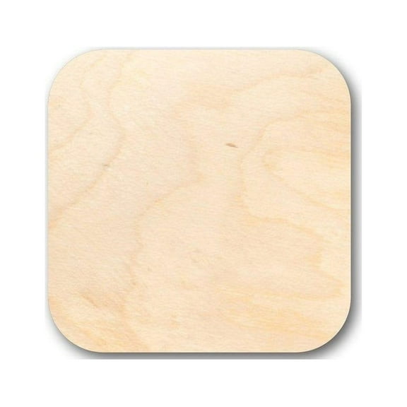 Unfinished Wood Rounded Square Shape - Custom Tags - Craft - up to 46" DIY 3" / 1/2"