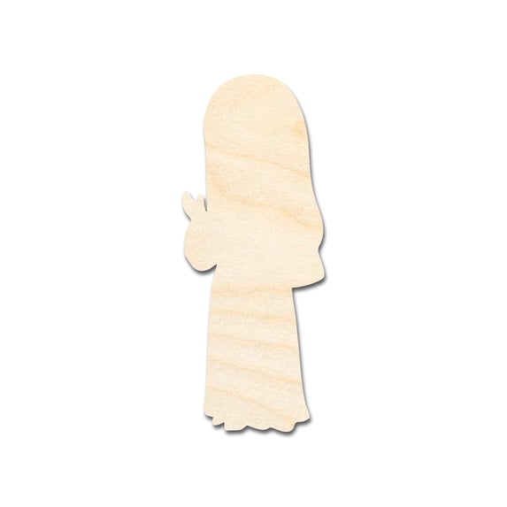 Unfinished Wood Nun Shape | DIY Craft Cutout 30" / 3/4"