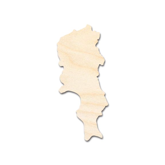 Unfinished Wood Sal Island Shape - Cabo Verde Craft - up to 46" DIY 4" / 1/8"