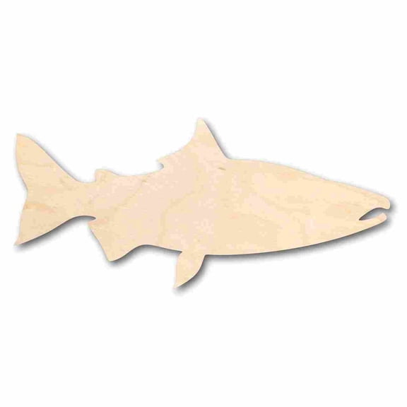 Unfinished Wood Salmon Fish Shape - Ocean - Rivers - Alaska - Craft - up to 46" DIY 3" / 1/2"