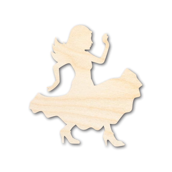 Unfinished Wood Salsa Dancer Shape | DIY Craft Cutout 3" / 1/8"