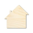 thumbnail image 1 of Unfinished Wood Salt Box House Shape - Rustic Country Craft - up to 46" DIY 5" / 1/8", 1 of 4