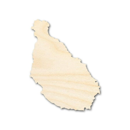 Unfinished Wood Santiago Island Shape - Cabo Verde Craft - up to 46" DIY 6" / 1/8"