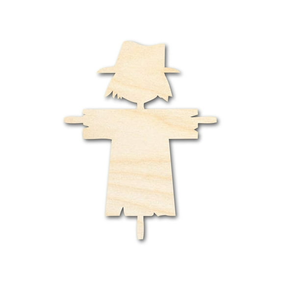 Unfinished Wood Scarecrow Shape | DIY Fall Harvest Craft Cutout 7" / 1/2"