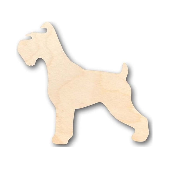 Unfinished Wood Schnauzer Dog Shape - Animal - Pet - Craft - up to 46" DIY 24" / 1/4"