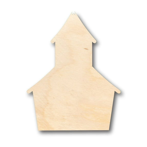 Unfinished Wood School House Shape - Craft - up to 46" DIY 5" / 1/8"
