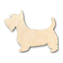 Unfinished Wood Scottie Dog Shape - Animal - Pet - Craft - up to 46" DIY 6" / 1/4"