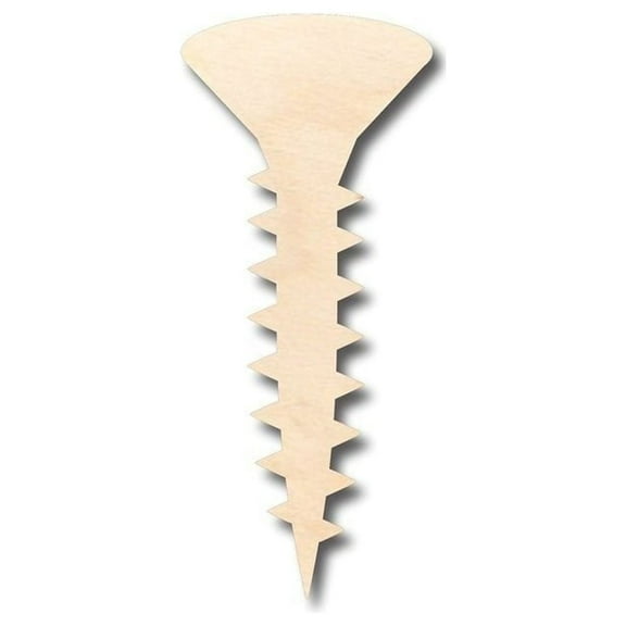 Unfinished Wood Screw Shape - Tool - Craft - up to 46" DIY 46" / 1"