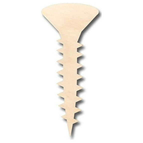 Unfinished Wood Screw Shape - Tool - Craft - up to 46" DIY 6" / 1/8"