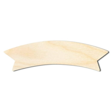 Unfinished Wood Scroll Banner Silhouette - Craft - up to 46" DIY 6" / 1/4"