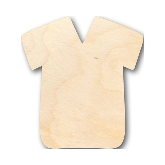 Unfinished Wood Scrub Shirt Shape - Craft - up to 46" DIY 12" / 1/4"