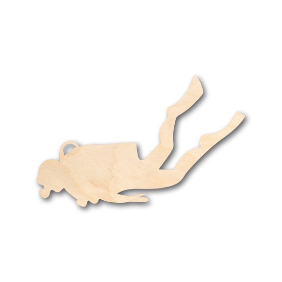 Unfinished Wood Scuba Diver Shape - Craft - up to 46" DIY 18" / 1/2"