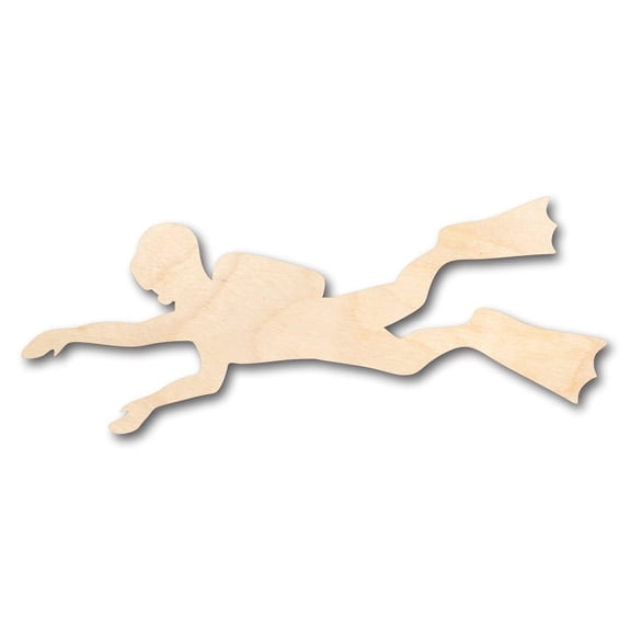 Unfinished Wood Scuba Diver Shape - Ocean - Craft - up to 46" DIY 46" / 3/4"