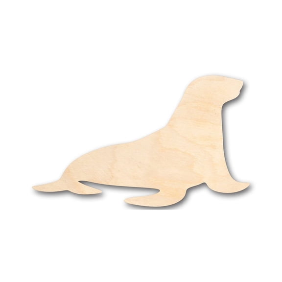 Unfinished Wood Sea Lion Shape - Ocean - Nursery - Craft - up to 46" DIY 3" / 1/2"