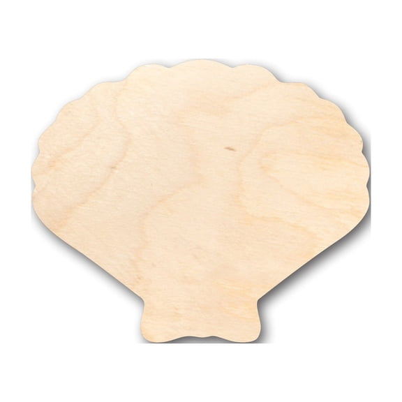 Unfinished Wood Sea Shell Clam Shape - Craft - up to 46" DIY 3" / 1/4"