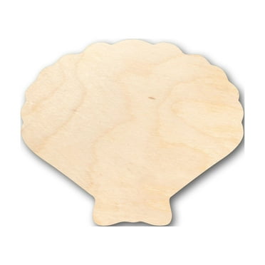 Unfinished Wood Sea Shell Clam Shape - Craft - up to 46" DIY 4" / 1/2"