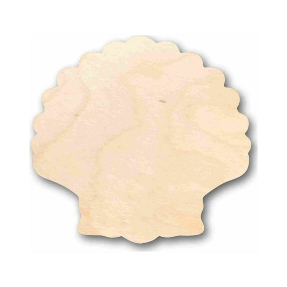 Unfinished Wood Sea Shell Clam Silhouette - Craft- up to 46" DIY 12" / 1/4"