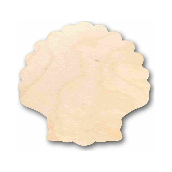 Unfinished Wood Sea Shell Clam Silhouette - Craft- up to 46" DIY 6" / 1/4"