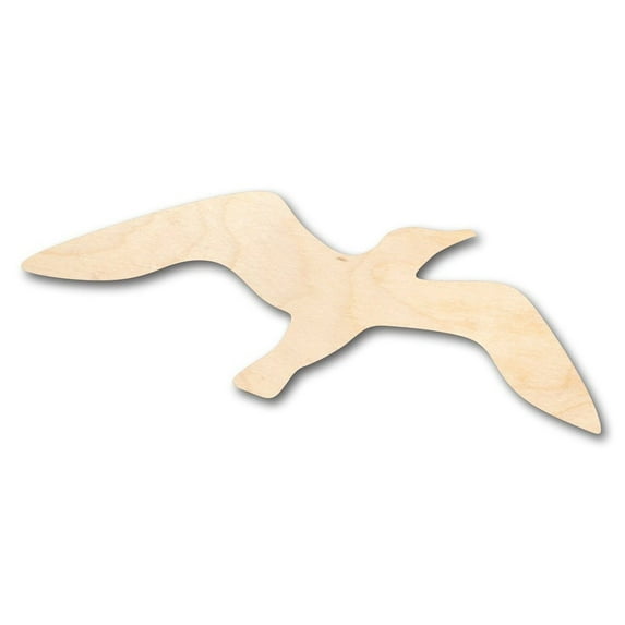 Unfinished Wood Seagull Shape - Beach - Bird - Wildlife - Craft - up to 46" DIY 16" / 3/4"