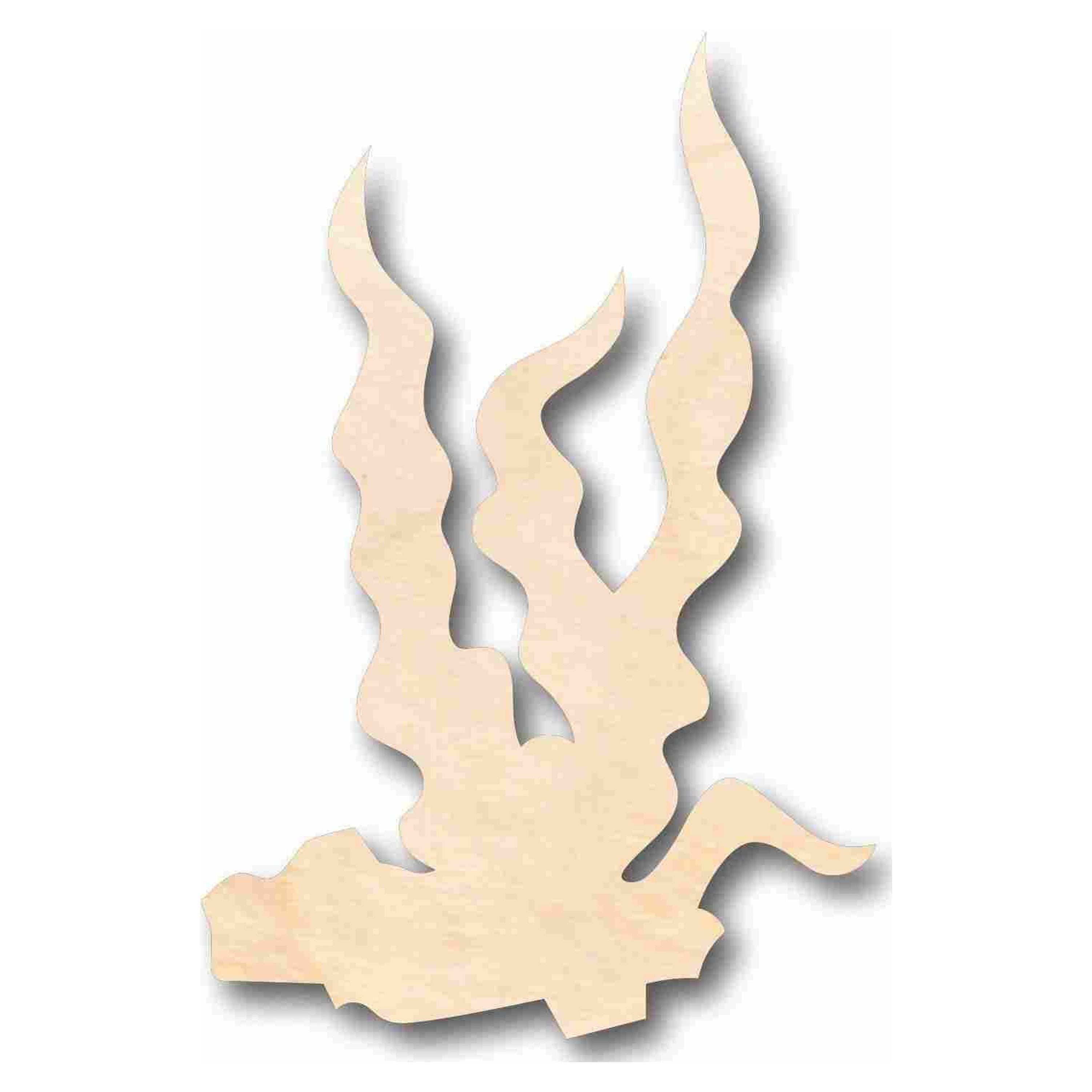Unfinished Wood Seaweed Underwater Silhouette - Craft- up to 24 DIY 24 /  1/8 