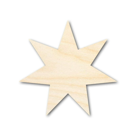 Unfinished Wood Seven Pointed Star Shape - Craft - up to 46" DIY 6" / 1/2"