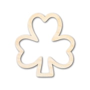 Unfinished Wood Shamrock Outline Shape | DIY Craft Cutout 7" / 1/8"