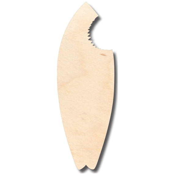 Unfinished Wood Shark Bite Surf Board Shape - Craft - up to 46" DIY 12" / 1"