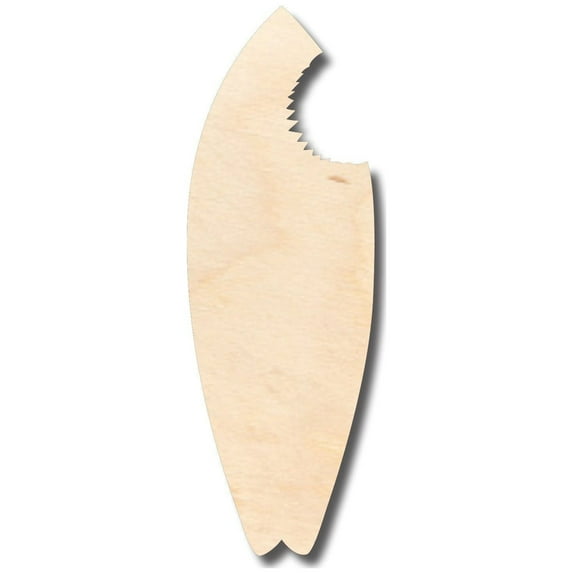 Unfinished Wood Shark Bite Surf Board Shape - Craft - up to 46" DIY 8" / 1/2"