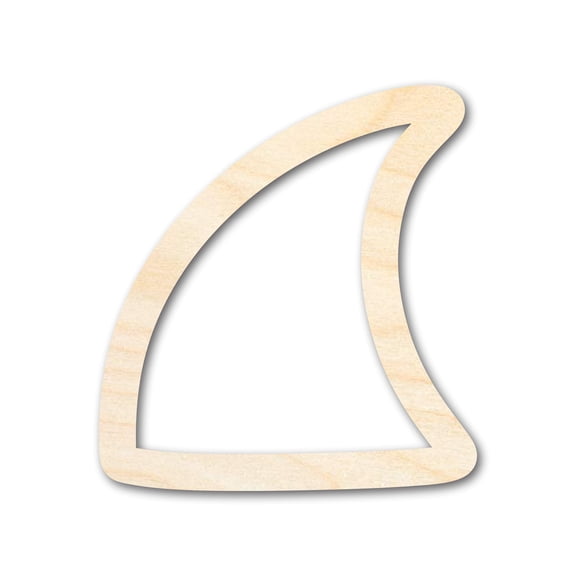 Unfinished Wood Shark Fin Outline Shape | DIY Craft Cutout 4" / 1/8"