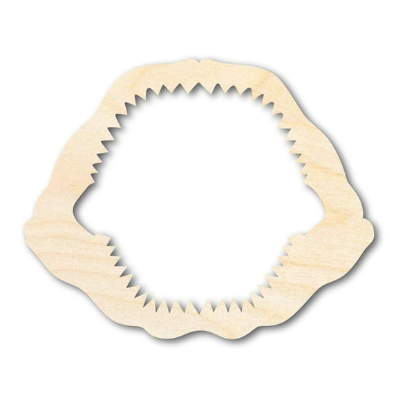 Unfinished Wood Shark Jaw Shape | DIY Craft Cutout | up to 46" DIY 3" / 1/4"