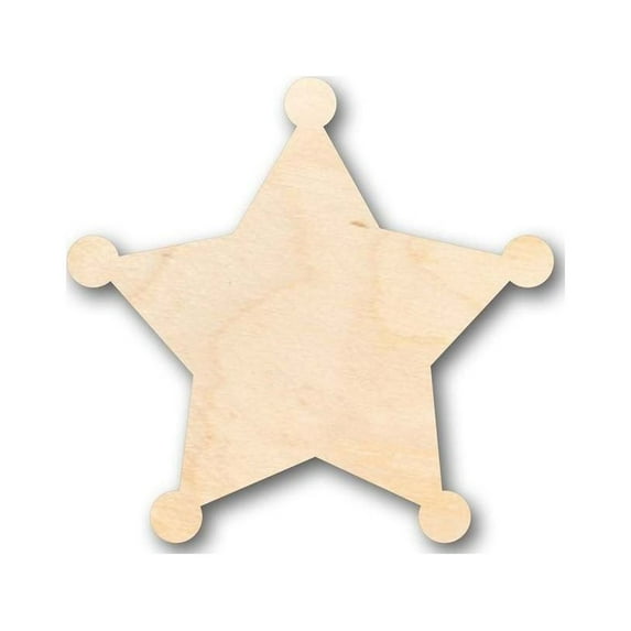 Unfinished Wood Sheriff Badge Shape - Law Enforcement - Craft - up to 46" DIY 16" / 1/4"