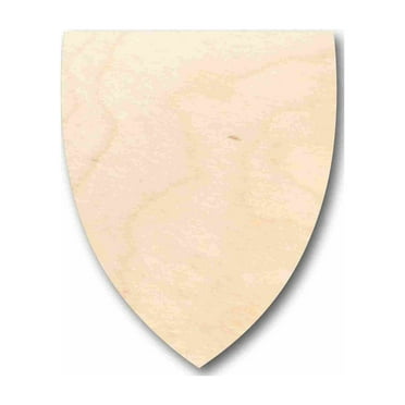 Unfinished Wood Shield Flat Top Silhouette - Craft- up to 46" DIY 4" / 1/4"
