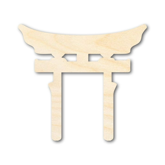 Unfinished Wood Shinto Symbol Shape 6" / 1/8"