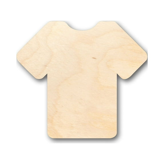 Unfinished Wood Shirt T Shirt Jersey Shape - Craft - up to 36'' DIY 2'' / 1/4''