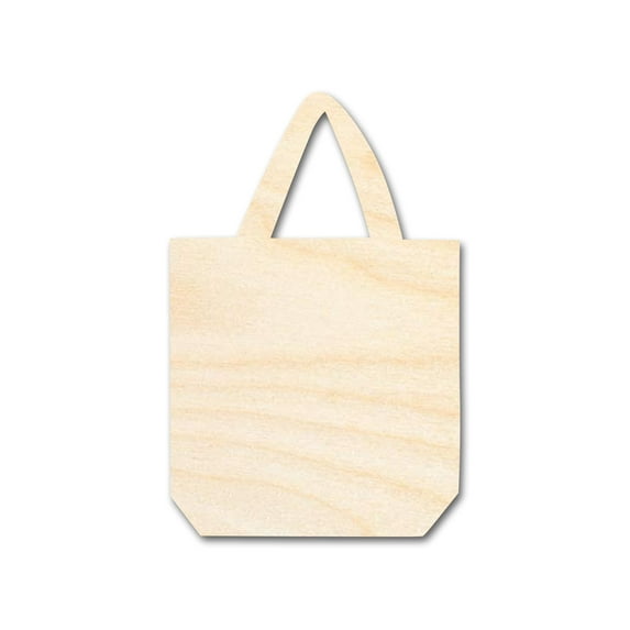 Unfinished Wood Shopping Bag Shape | Craft Cutout 3" / 1/8"