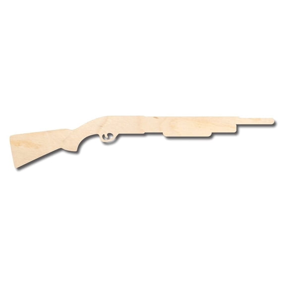 Unfinished Wood Shotgun Shape - Gun - Hunting - Craft - up to 46" DIY 5" / 1/4"