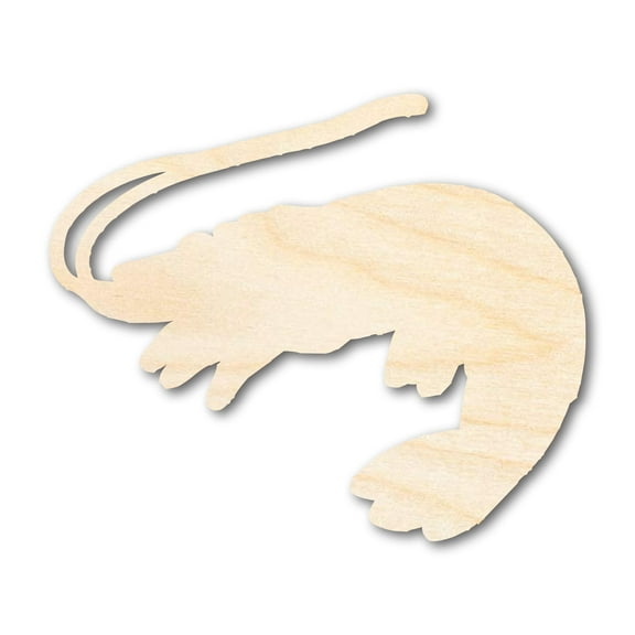 Unfinished Wood Shrimp Shape | DIY Craft Cutout | up to 46" DIY 4" / 1/2"