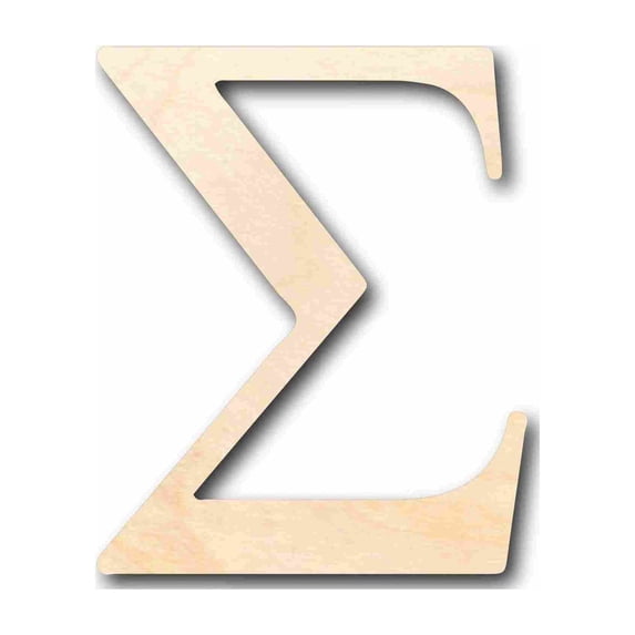Unfinished Wood Sigma Silhouette - Craft- up to 46" DIY 14" / 1/4"