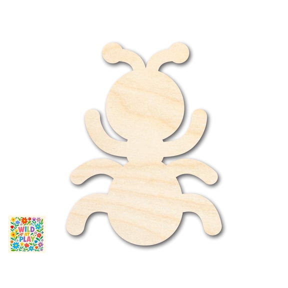 Unfinished Wood Simple Ant Shape | Wild at Play | DIY Craft Cutout 3" / 1/8"