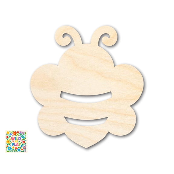 Unfinished Wood Simple Bee Shape | Wild at Play | DIY Craft Cutout 3" / 1/8"
