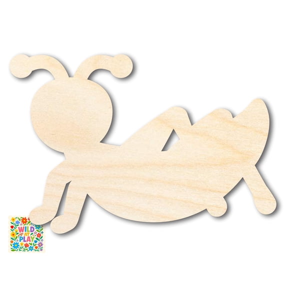 Unfinished Wood Simple Cricket Shape | Wild at Play | DIY Craft Cutout 3" / 1/8"