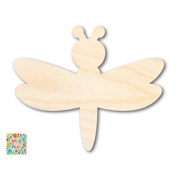 Unfinished Wood Simple Dragonfly Shape | Wild at Play | DIY Craft Cutout 3" / 1/4"