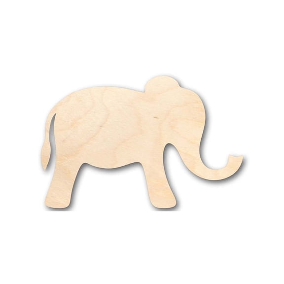 Unfinished Wood Simple Elephant Shape - Animal - Wildlife - Craft - up to 46" DIY 4" / 1/4"