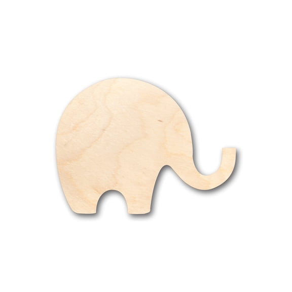 Unfinished Wood Simple Elephant Shape - Craft - up to 46" DIY 4" / 1/4"