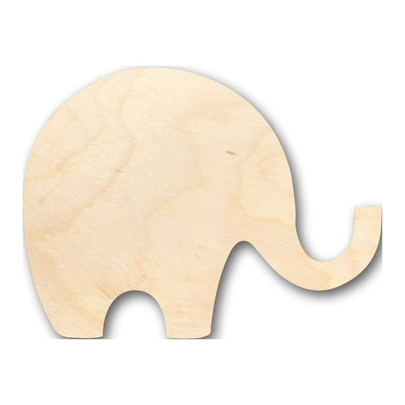 Unfinished Wood Simple Elephant Shape - Craft - up to 46" DIY 5" / 1/2"