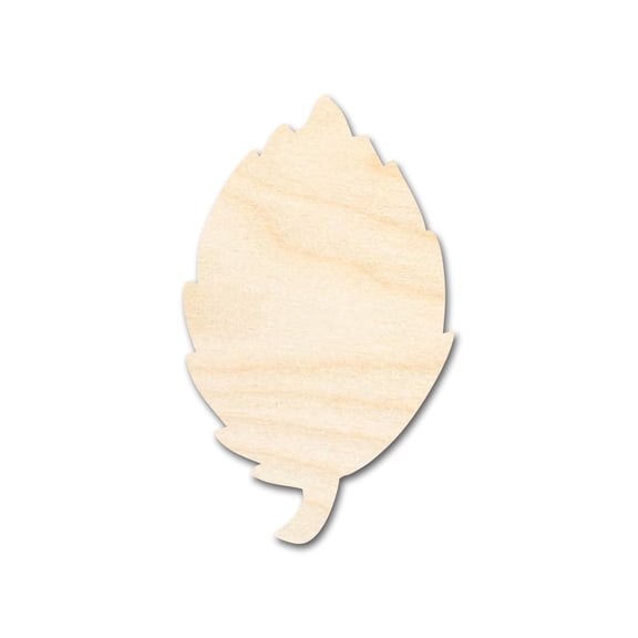 Unfinished Wood Simple Fall Leaf Shape | DIY Craft Cutout 3" / 1/8"