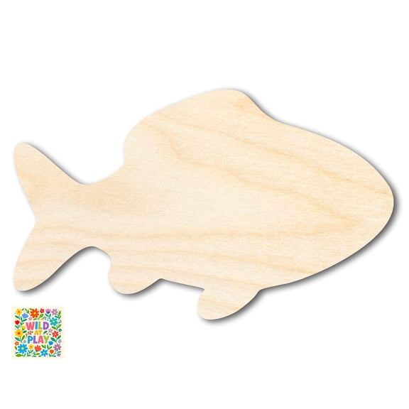 Unfinished Wood Simple Fish 1 Shape | Wild at Play | DIY Craft Cutout 3" / 1/8"