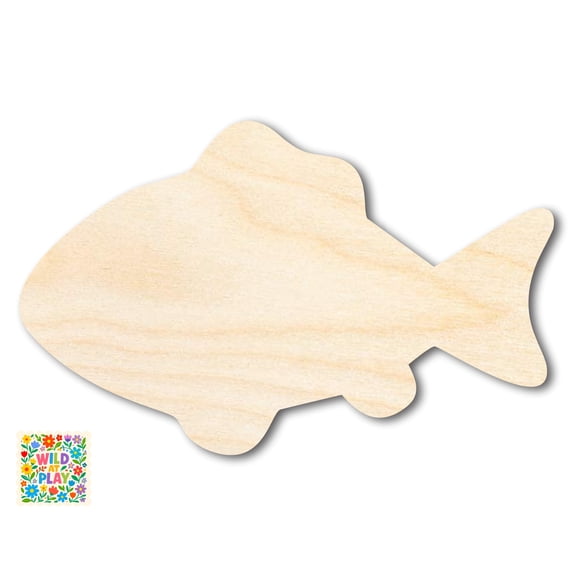 Unfinished Wood Simple Fish 2 Shape 3" / 1/8"