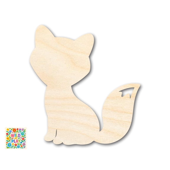 Unfinished Wood Simple Fox Shape | Wild at Play | DIY Craft Cutout 4" / 1/8"