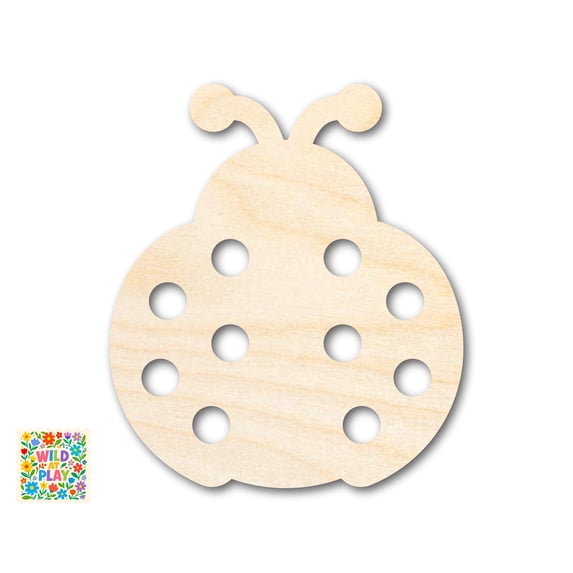 Unfinished Wood Simple Ladybug Shape | Wild at Play | DIY Craft Cutout 3" / 1/8"